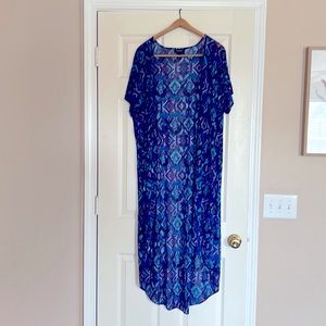 Torrid 0/1 Size Kimono Blue/Purple